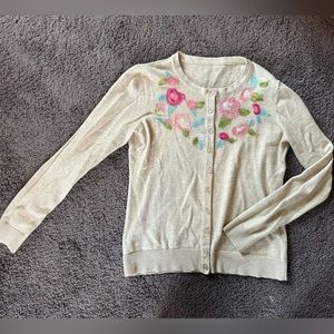 Anthropologie cardigan with flowers